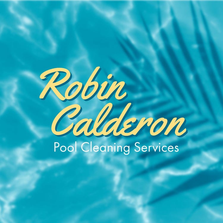 Blue And Yellow Pool Cleaning Service Logo