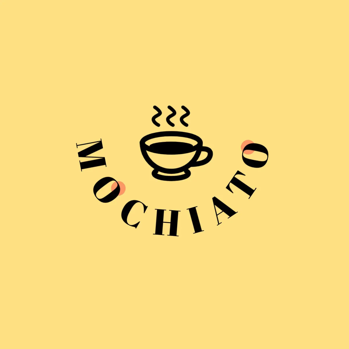 Yellow Black Coffee Shop Logo
