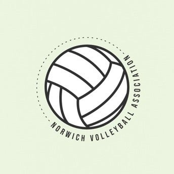 Green White Norwich Volleyball Association Logo