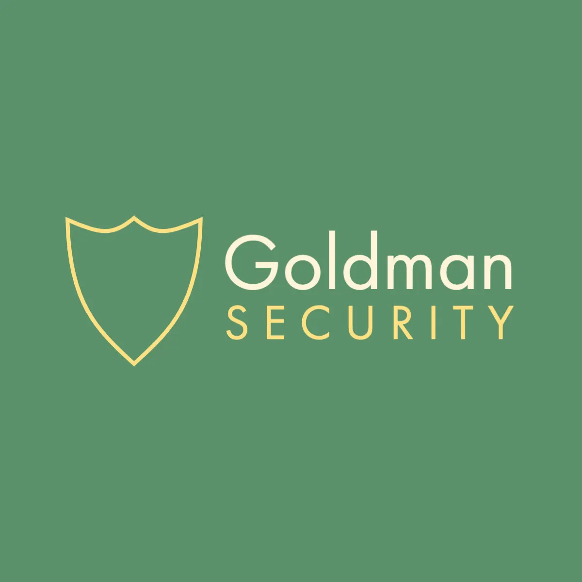 minimal green and gold shield logo