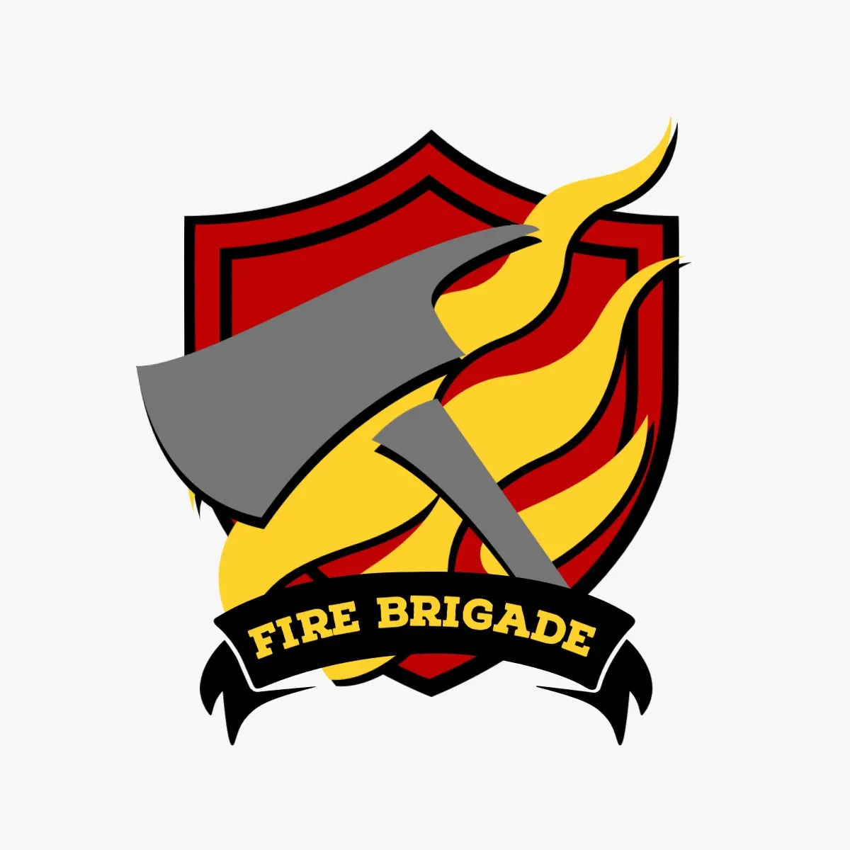 Red And Orange Fire Brigade Logo