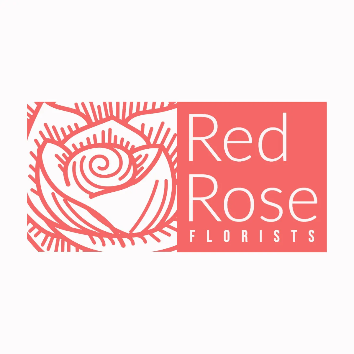Pink And White Rose Florist Logo