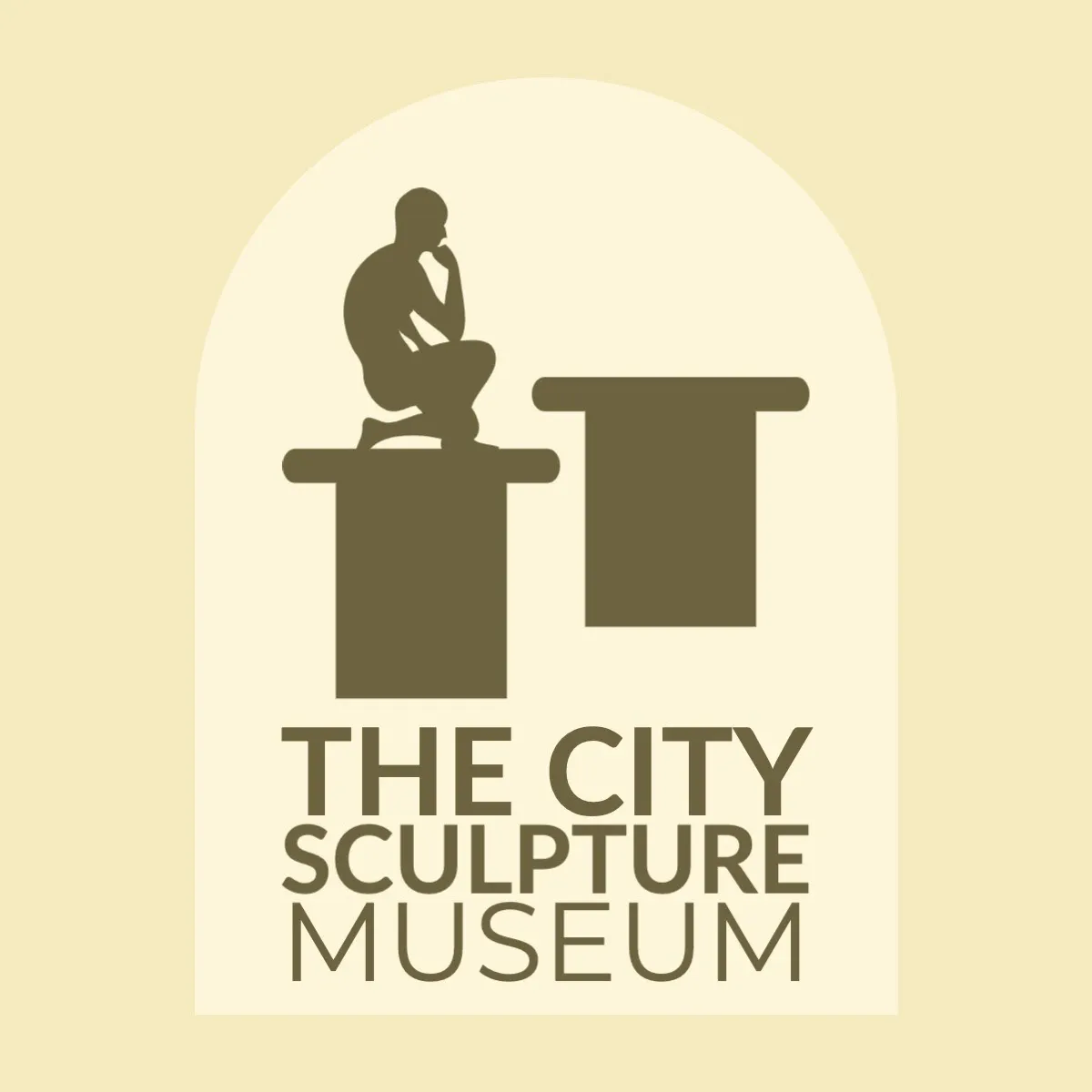 beige sculptural art logo