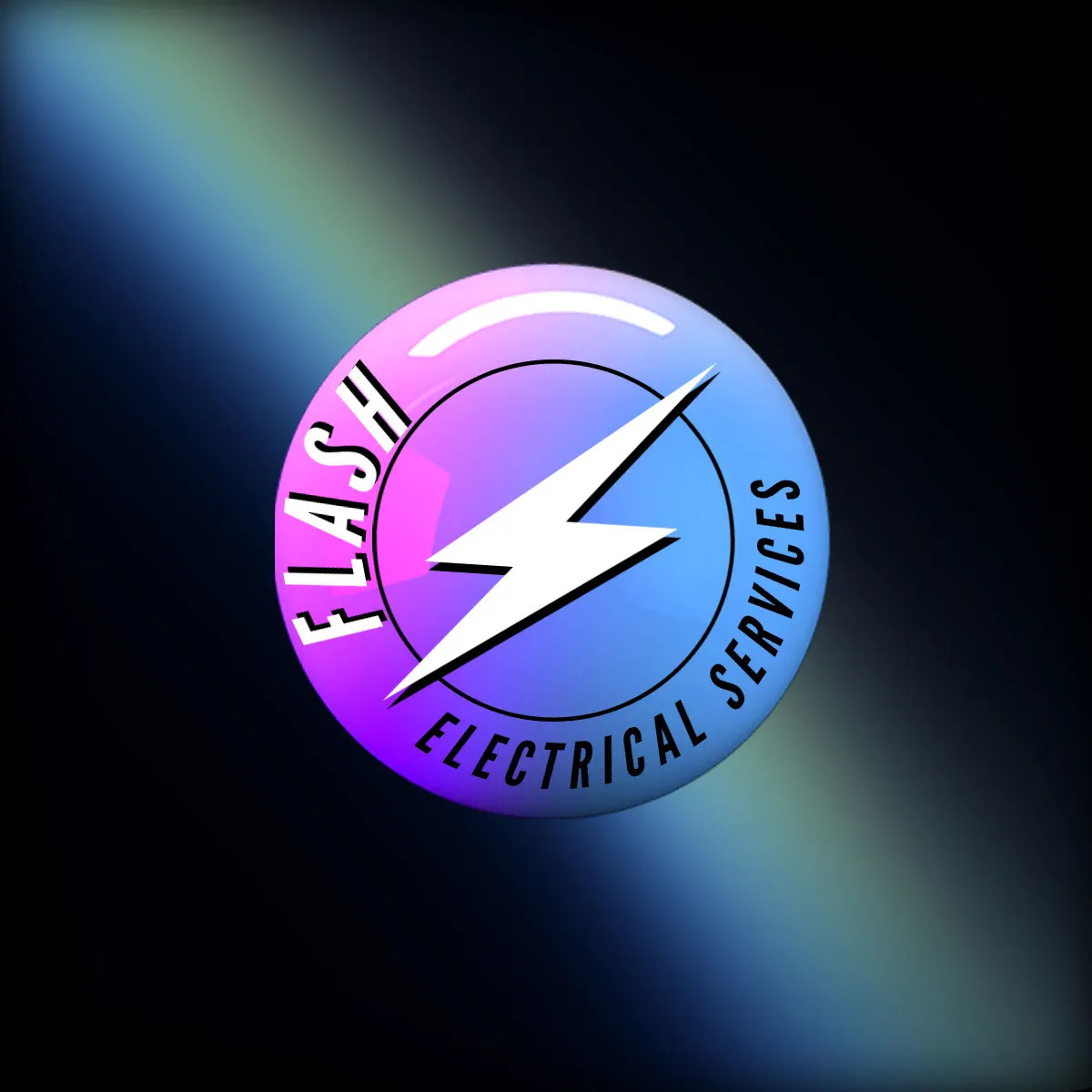 Pink And Blue Flash Electrical Logo