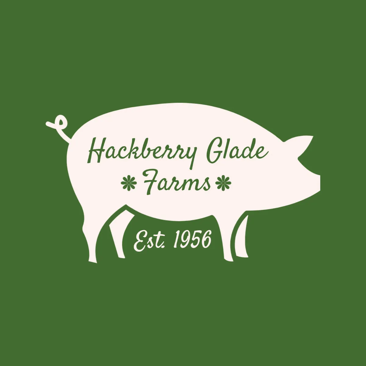Green And Beige Pig Farm Logo
