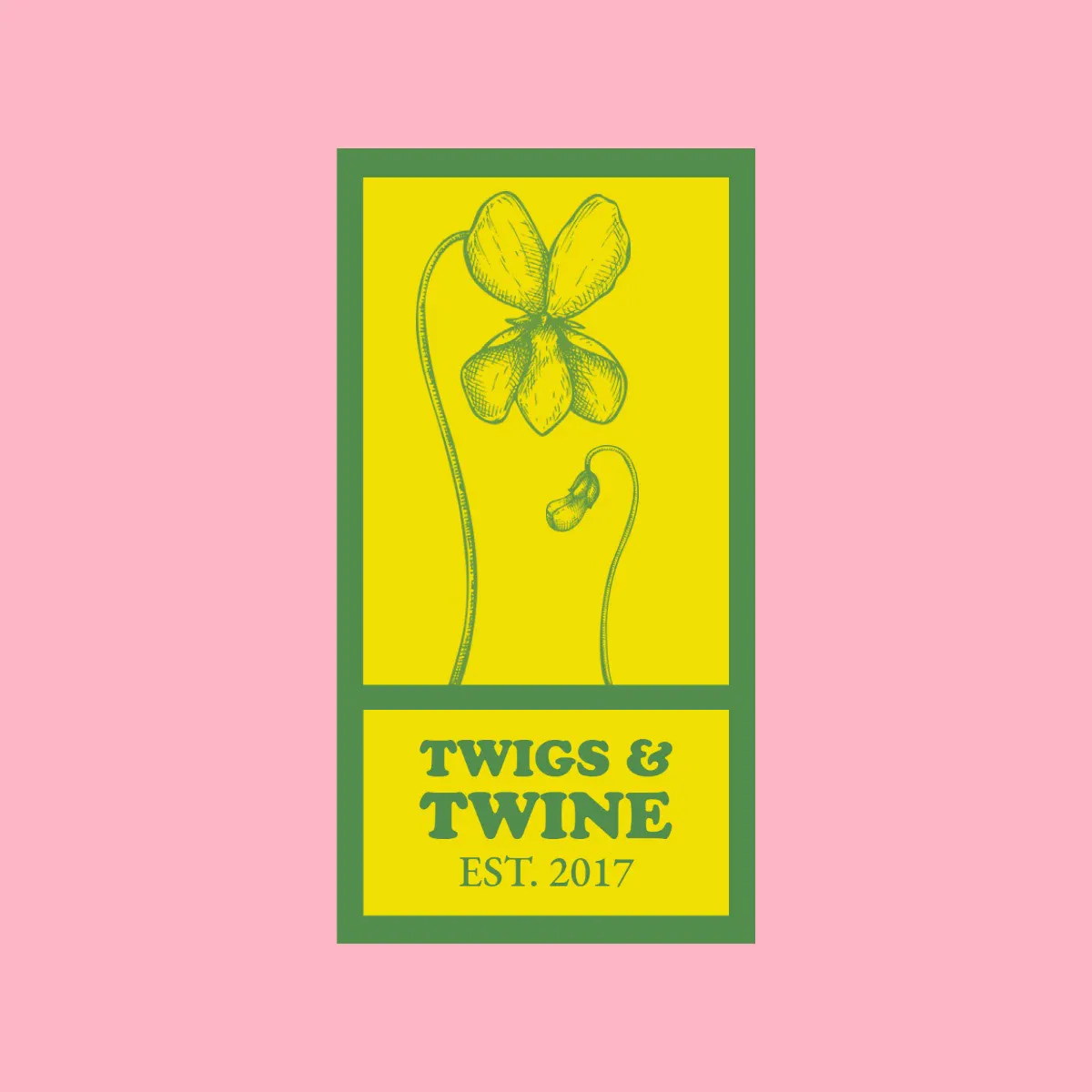 Pink Yellow And Green Floristry Badge Logo