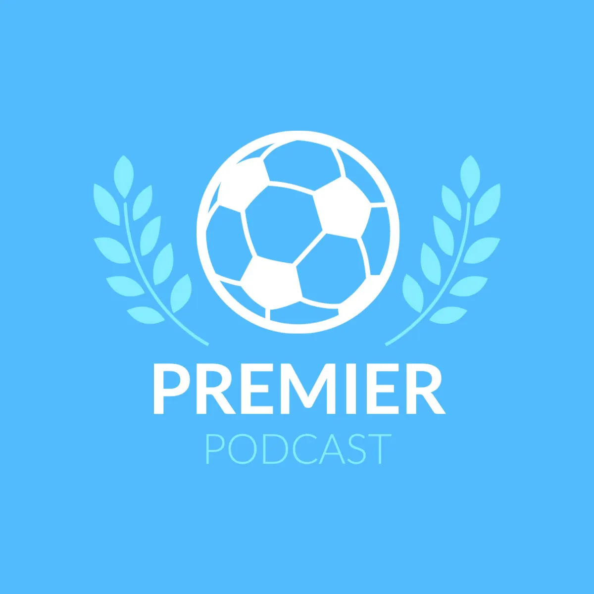 White and Blue Soccer Podcast Logo