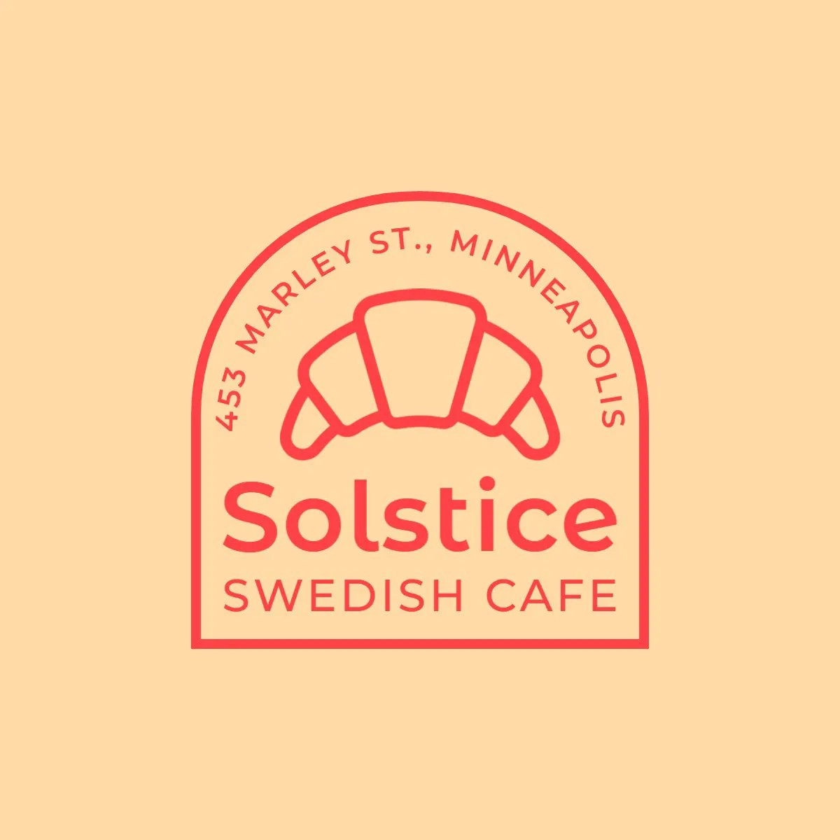 Orange & Red Simple Swedish Cafe Badge Logo