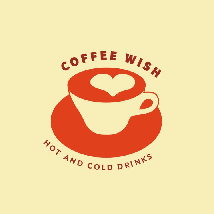 Yellow And Orange Coffee Wish Logo