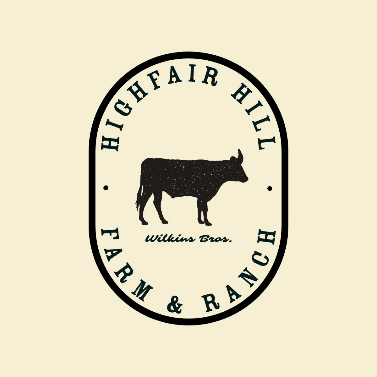 Black and Beige Farm Logo