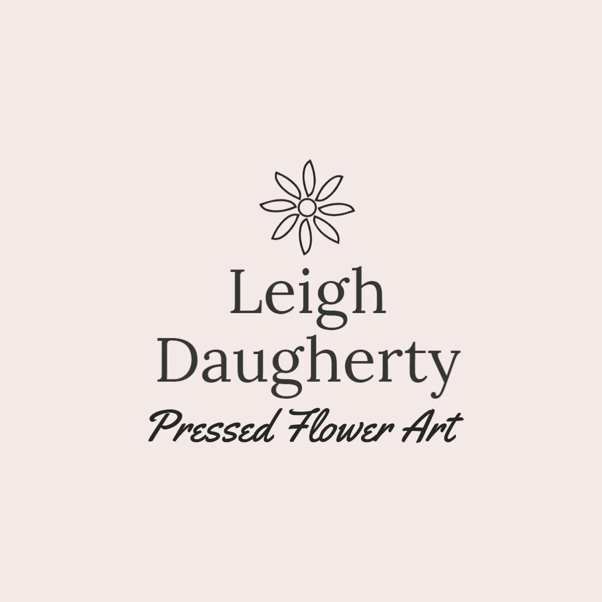 Set Light Brown and Dark Grey Pressed Flower Art Logo