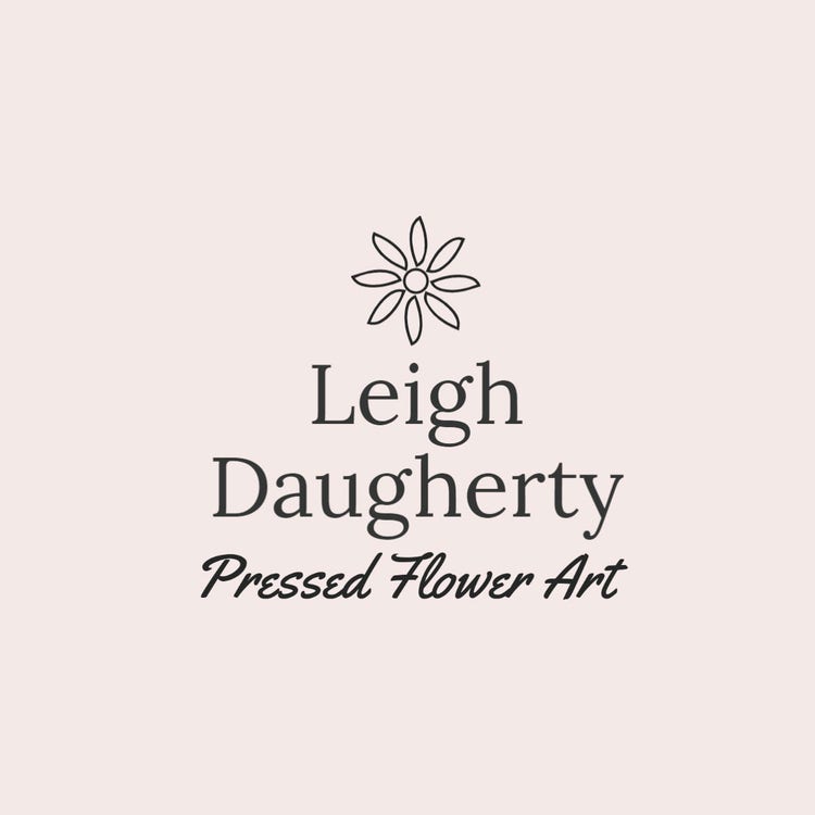Beige And Grey Pressed Flower Art Logo