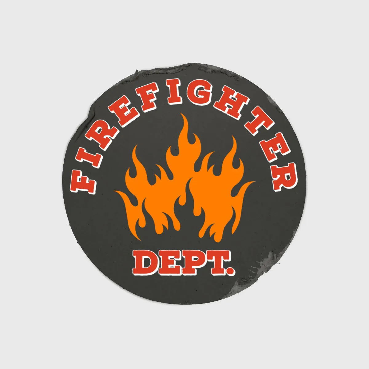 Grey & Red Firefighter Dept Logo Square