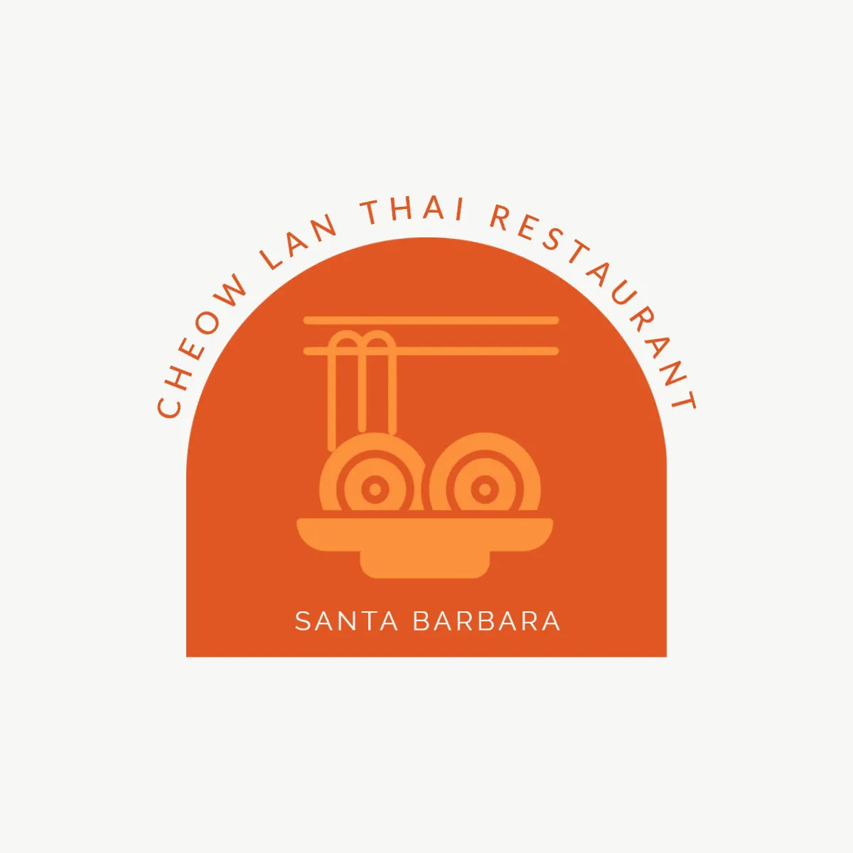 Orange Thai Restaurant Badge Logo