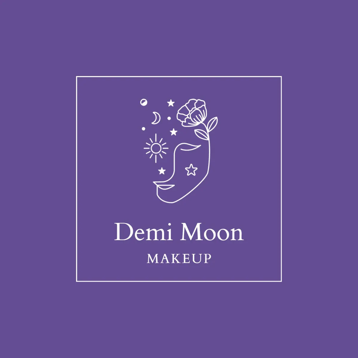 Purple Demi Moon Makeup Beauty Logo