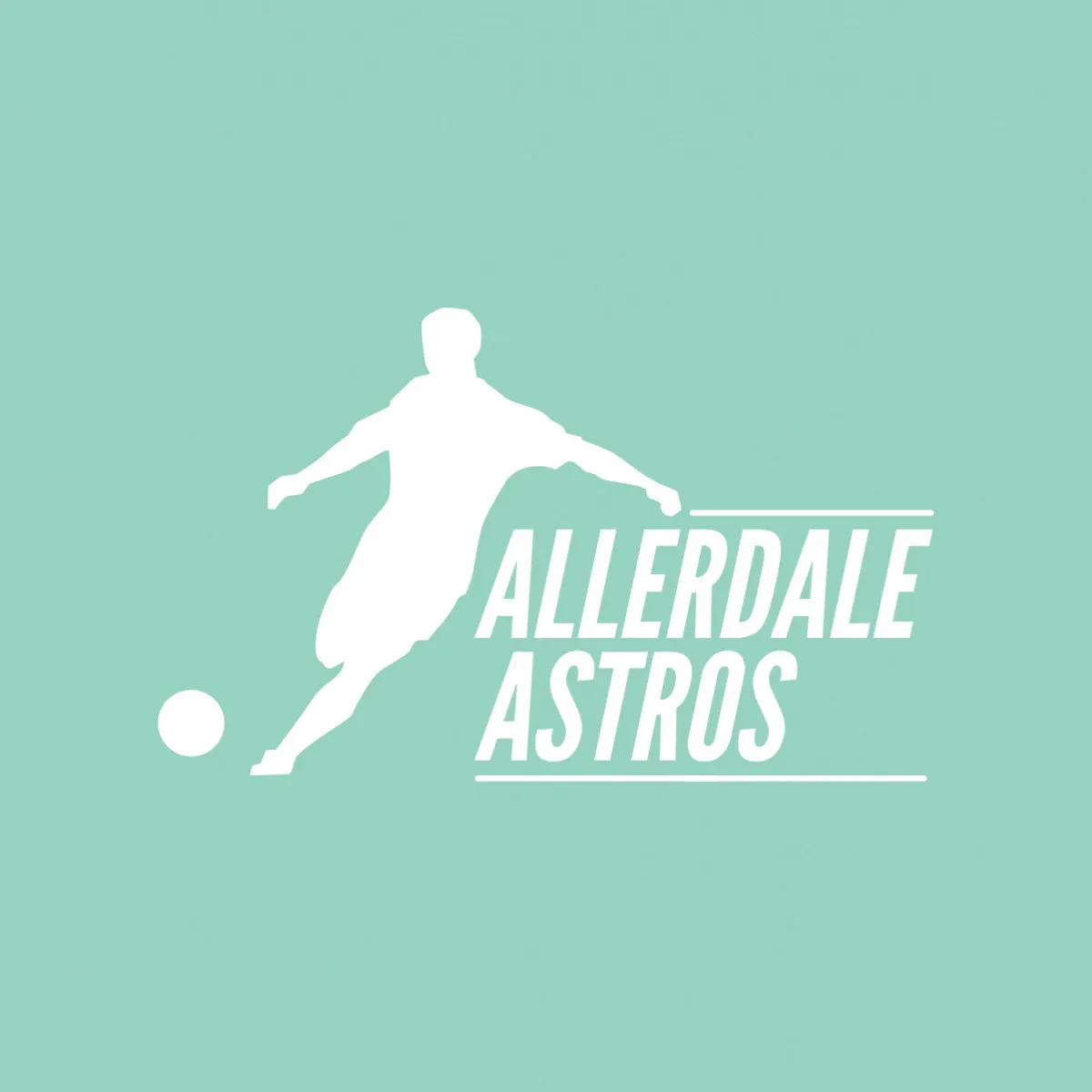 Teal White Allerdale Astros Football Logo