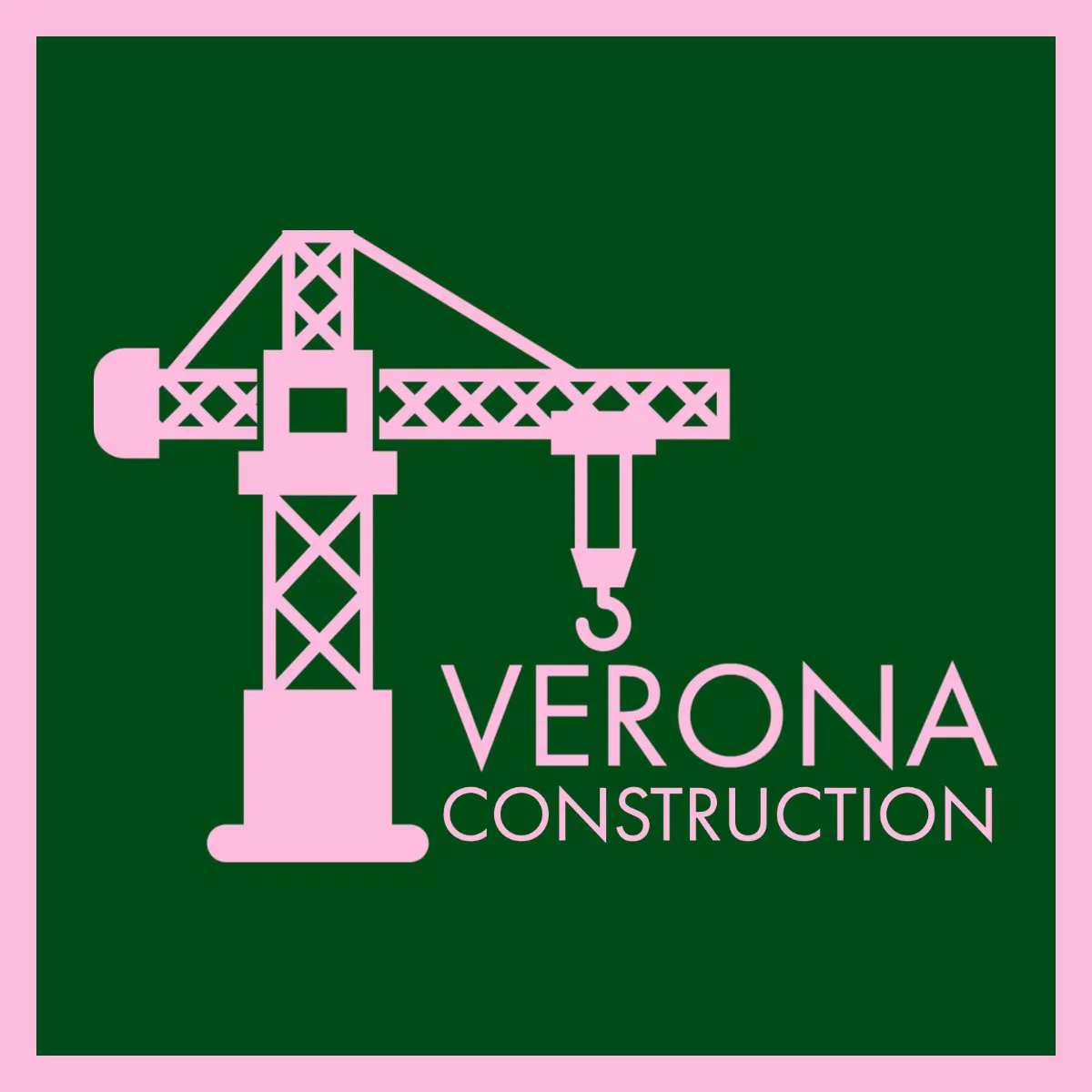 Simple Green and Pink Construction Logo