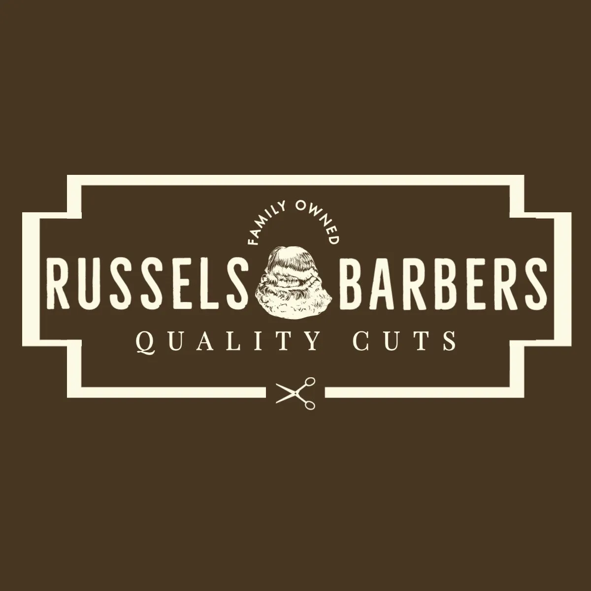 Brown Vintage Barbers Logo
