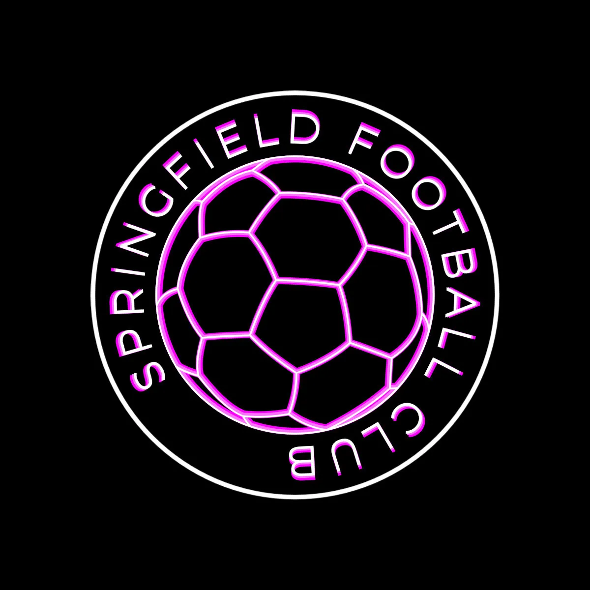 Black And Purple Neon Sign Soccer Club Logo