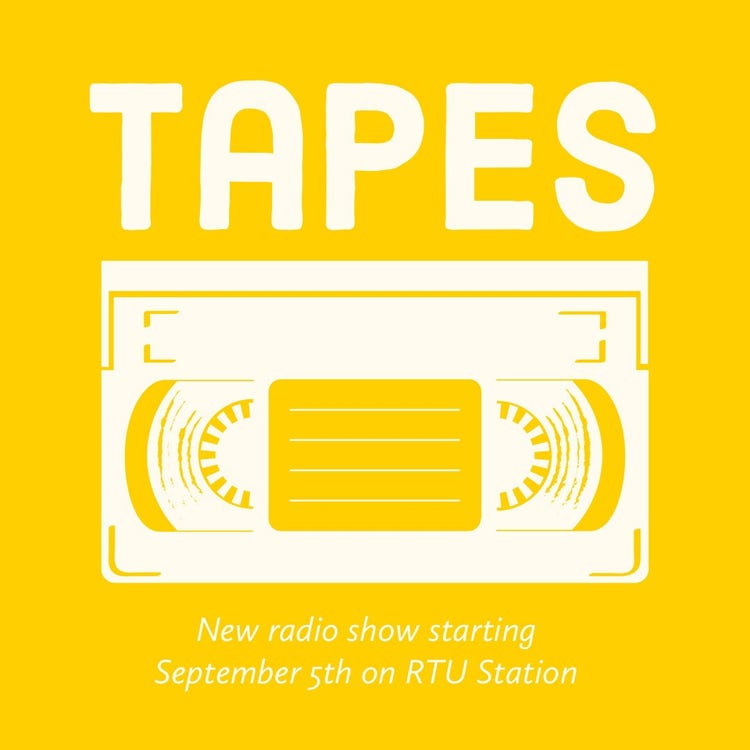 Yellow Radio Station Show Instagram Square Ad with Tape Casette