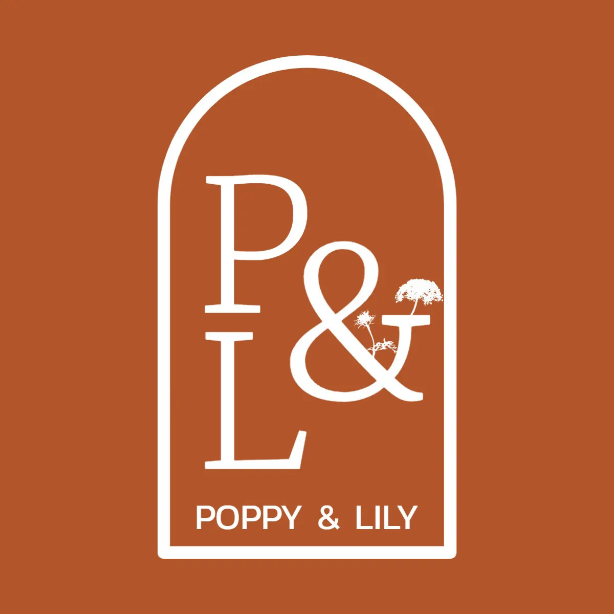 White And Brown Poppy And Lily Logo