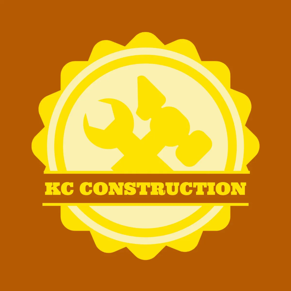 Yellow and Orange Construction Logo