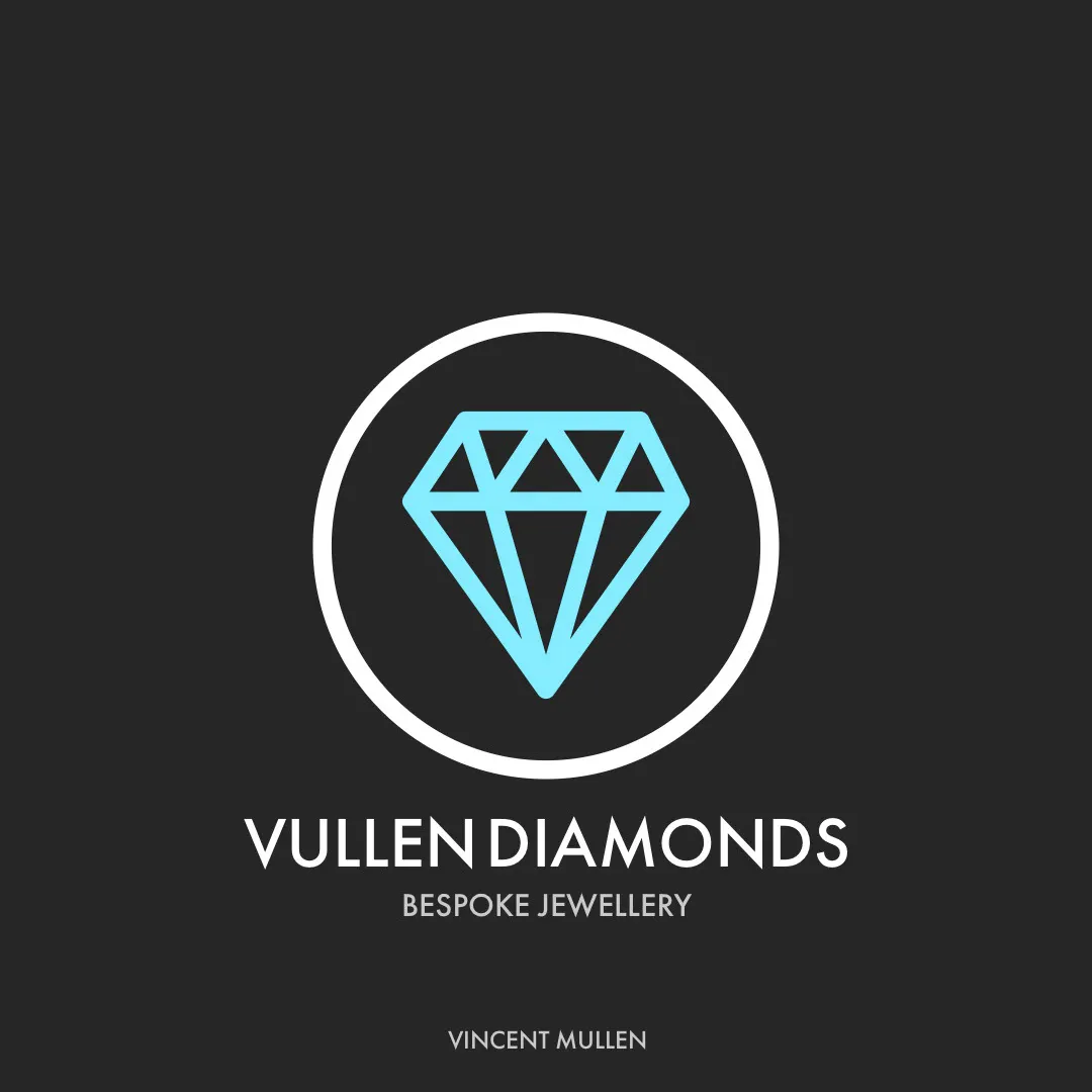 Black and Cyan Diamond in Circle Jeweler Logo Instagram Square