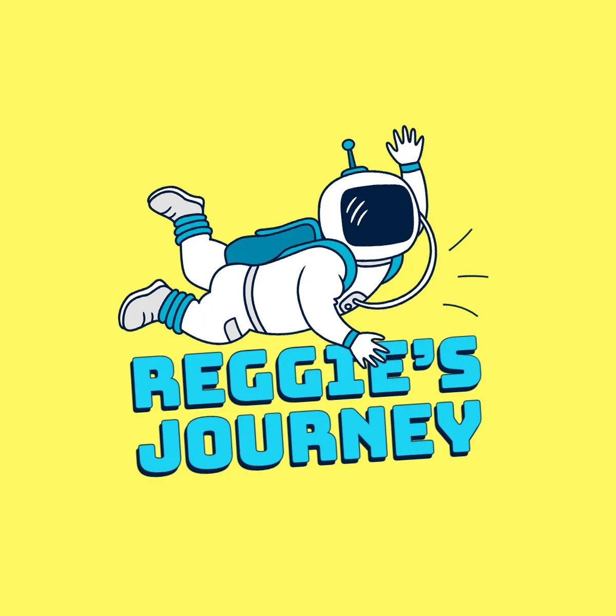 Yellow And Blue Bold Astronaut Game Logo