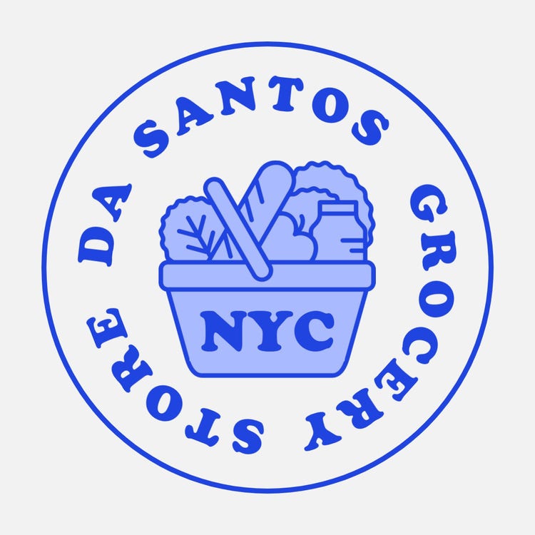 White Blue Grocery Store Logo