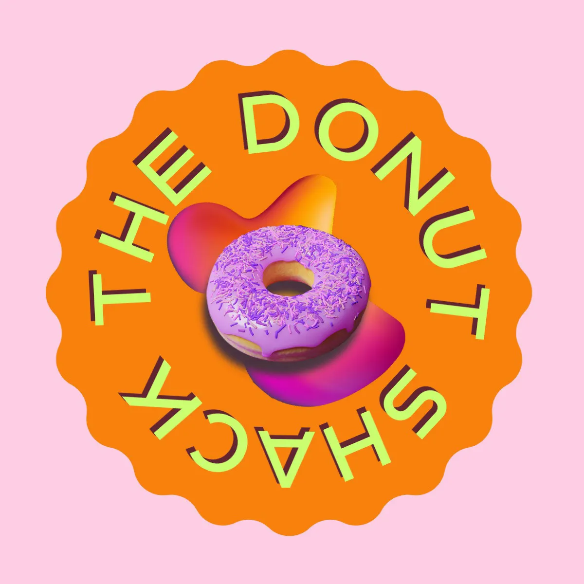 Orange And Purple Donut Circle Logo