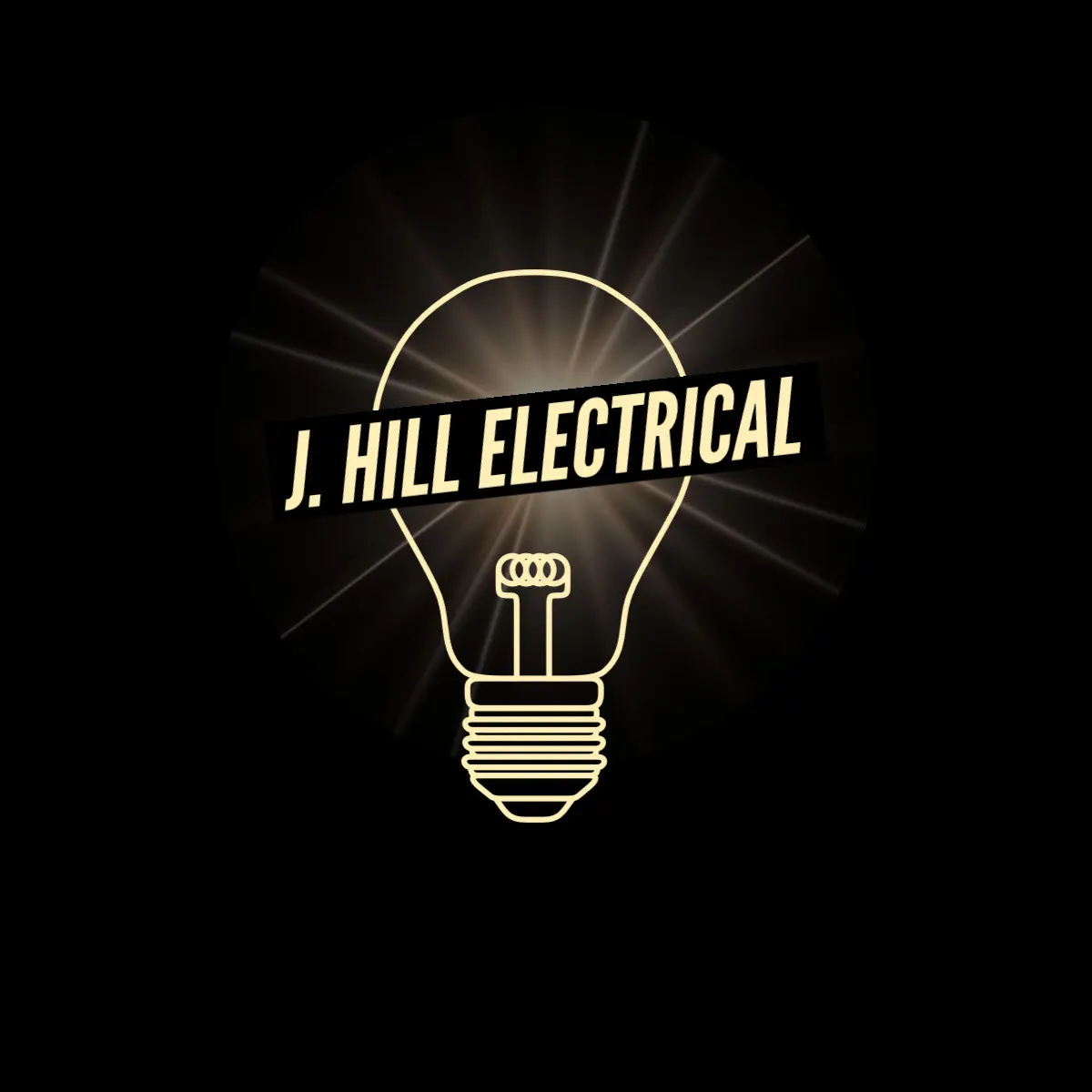 Yellow and Black Lightbulb Electrical Logo