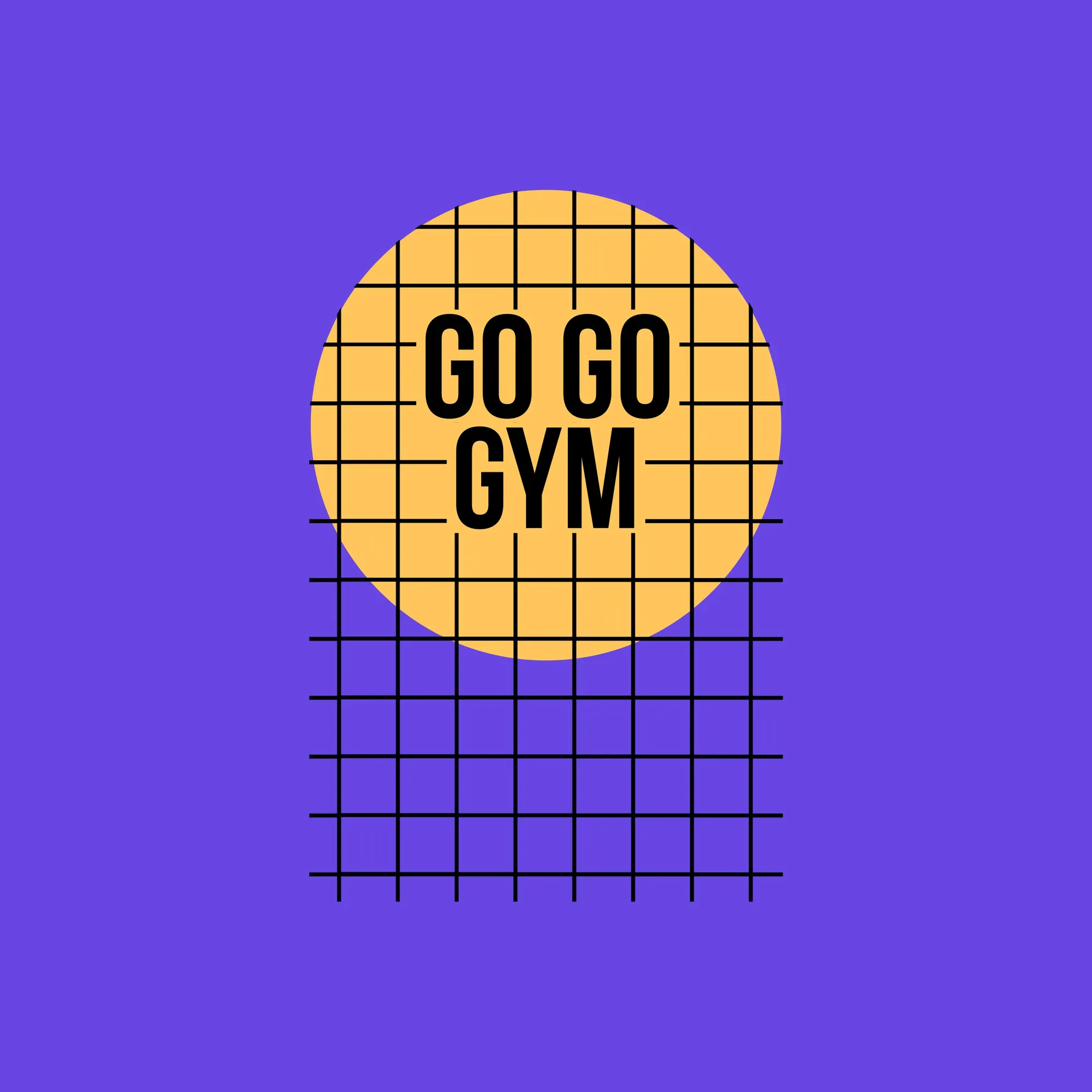 Purple Orange Grid Go Go Gym Fitness Logo