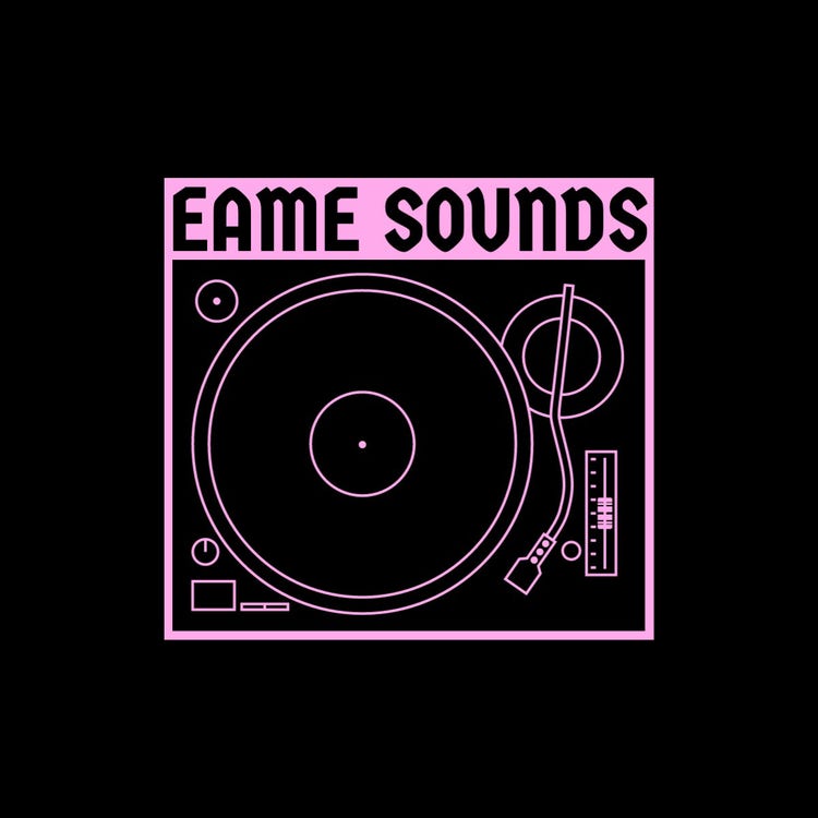 Pink And Black Record Player DJ Logo