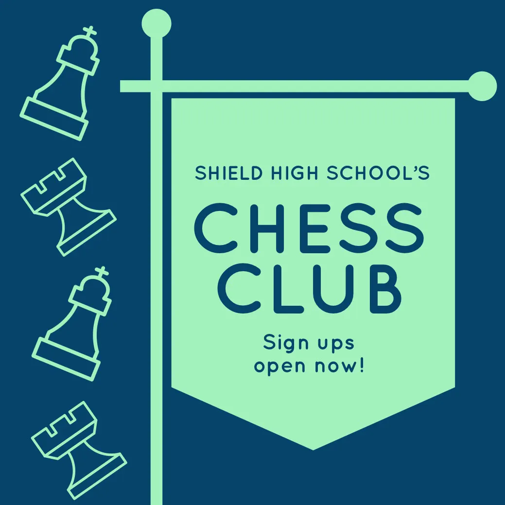 Navy Blue and Green Chess Club Social Post