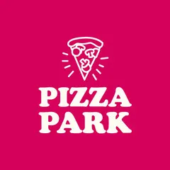 Pink And White Pizza Bold Wordmark Logo