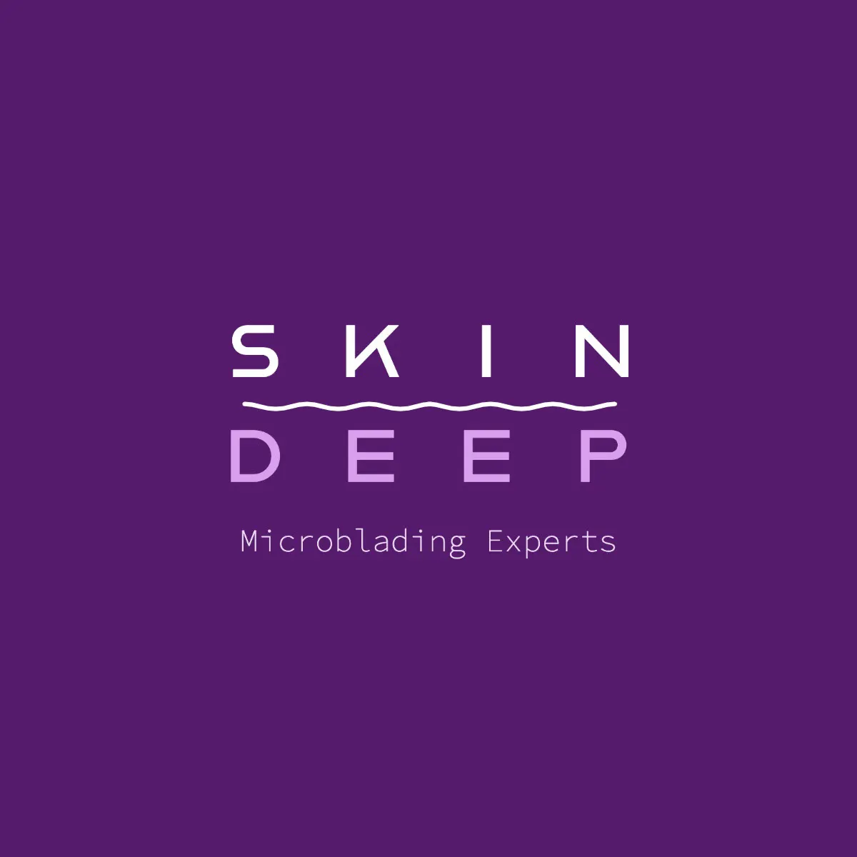 Purple & White Minimal Typographic Skin Deep Microblading Experts Health Logo
