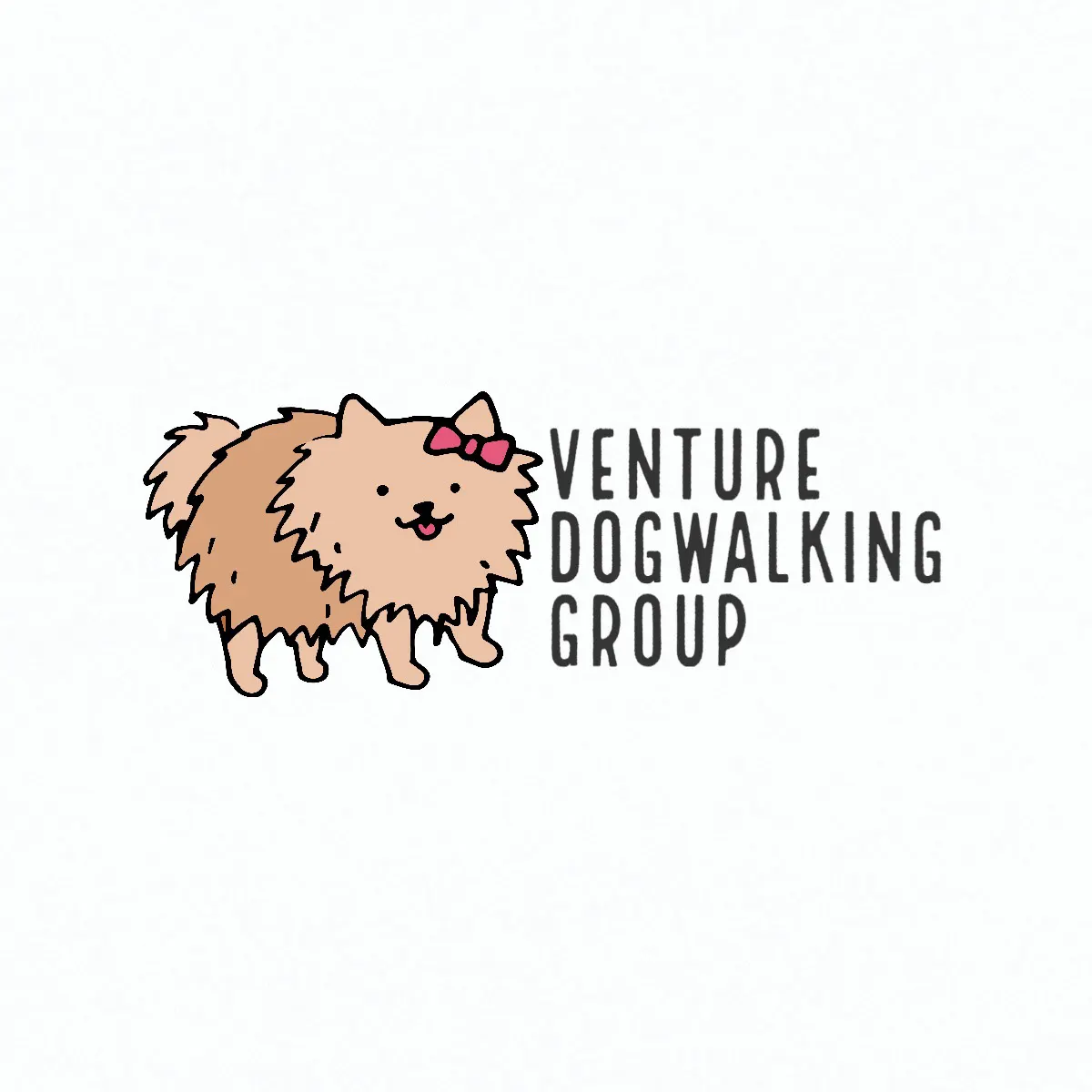 Brown Blue Pink Venture Dogwalkiing Group Logo
