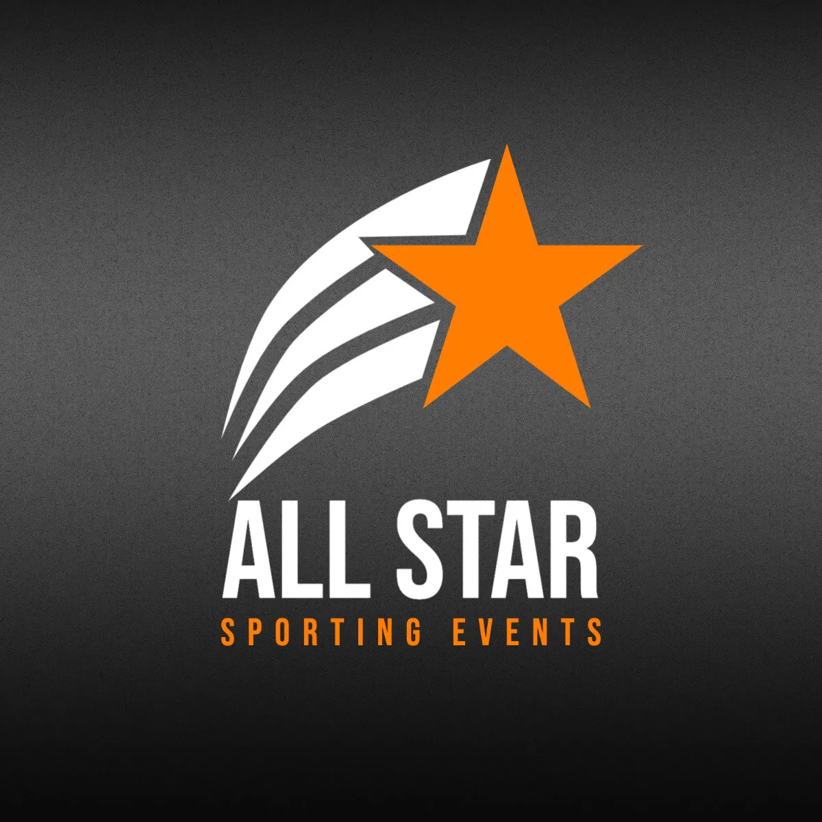 white and orange sporty star logo