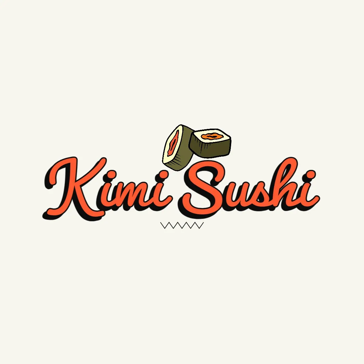 Red Green Orange Kimi Sushi Logo 