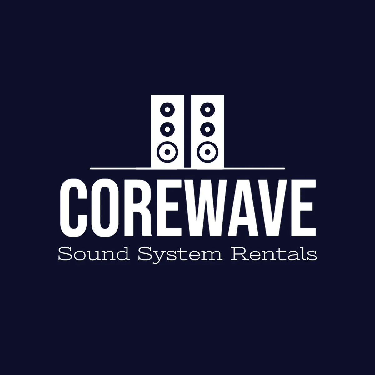 Navy and White Sound System Logo
