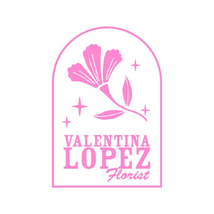 Pink Floral Arched Transparent Logo