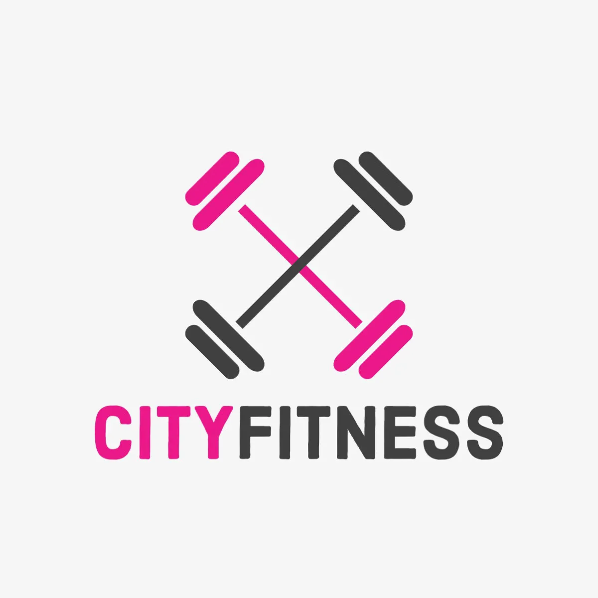 Pink and Grey City Fitness Logo