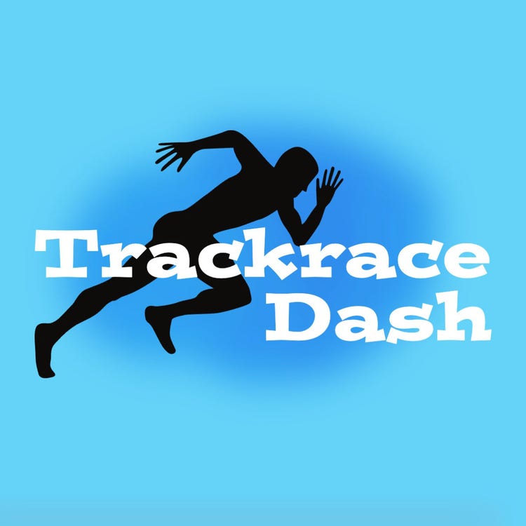 Blue, black and White runner race game logo