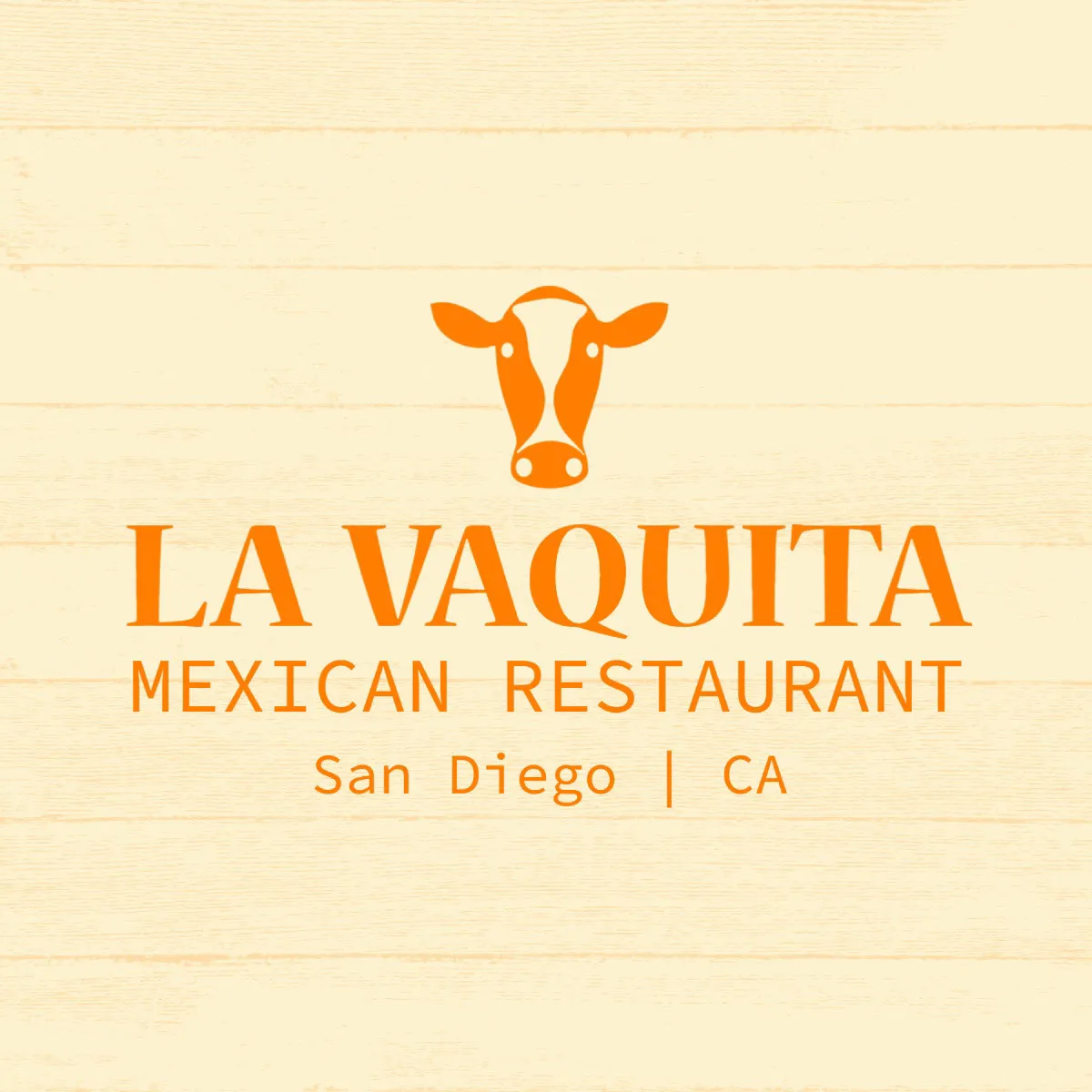 Yellow & Orange Wood Mexican Restaurant Logo