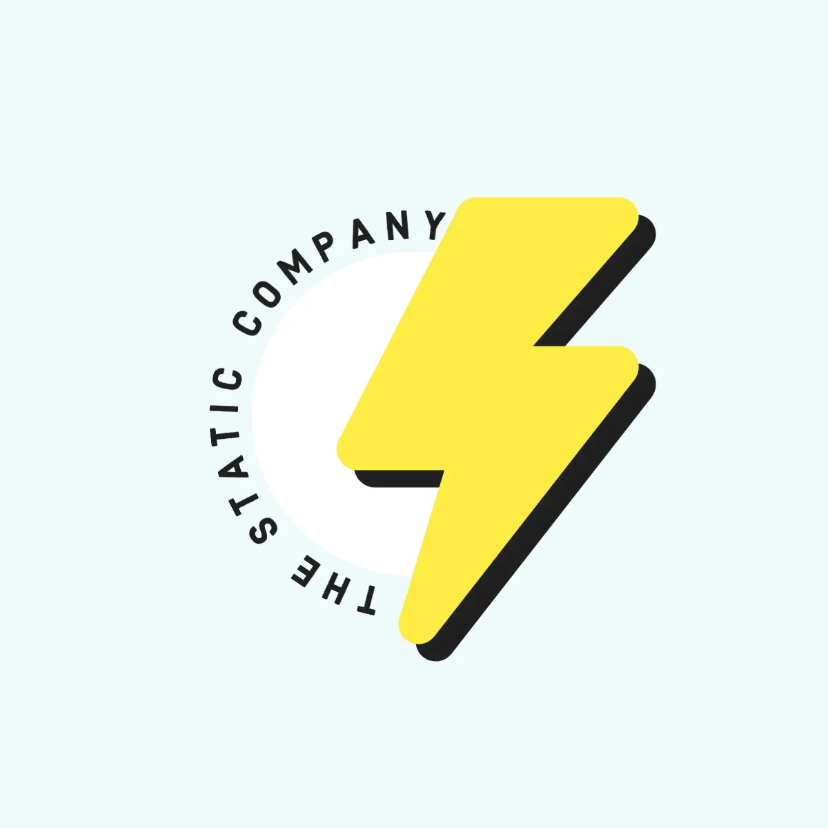 Yellow Blue Lightning Bolt Static Company Logo