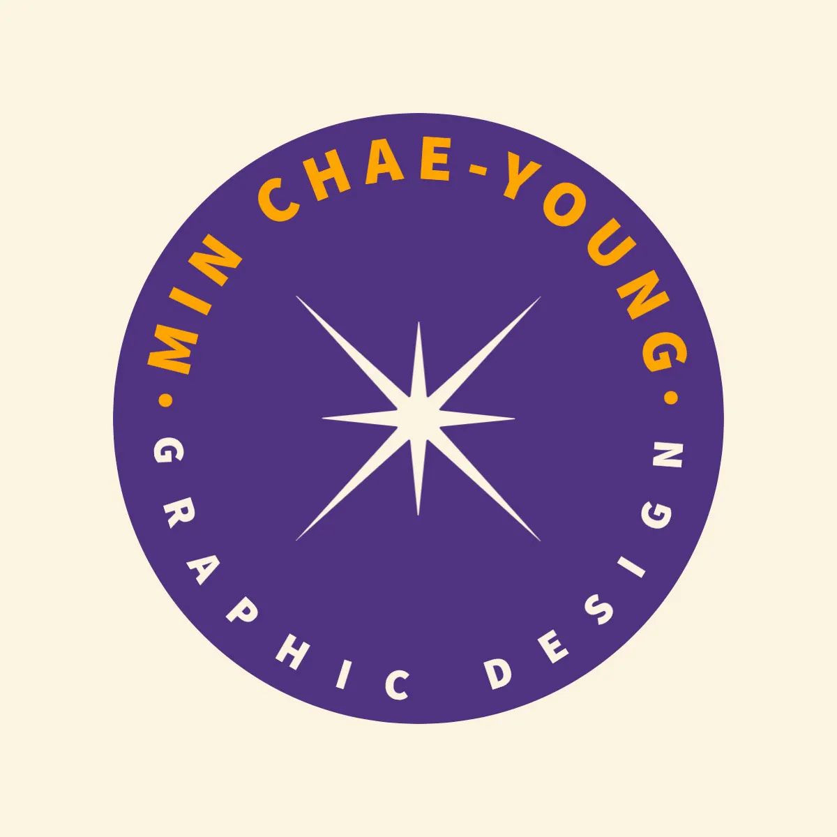 Purple & Orange Star Graphic Design Circle Logo