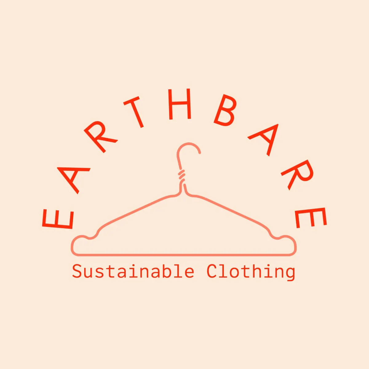 Red & Beige Sustainable Clothing Logo
