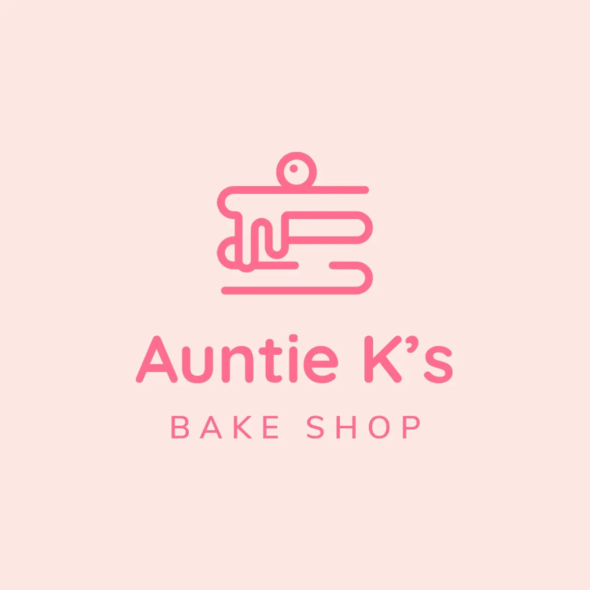 Pink And Cream Bake Shop Logo