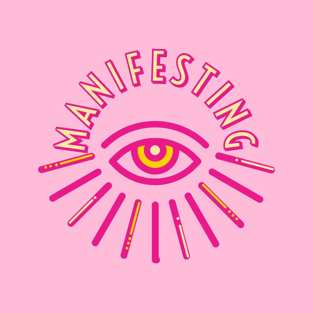 pink manifesting eye Instagram post