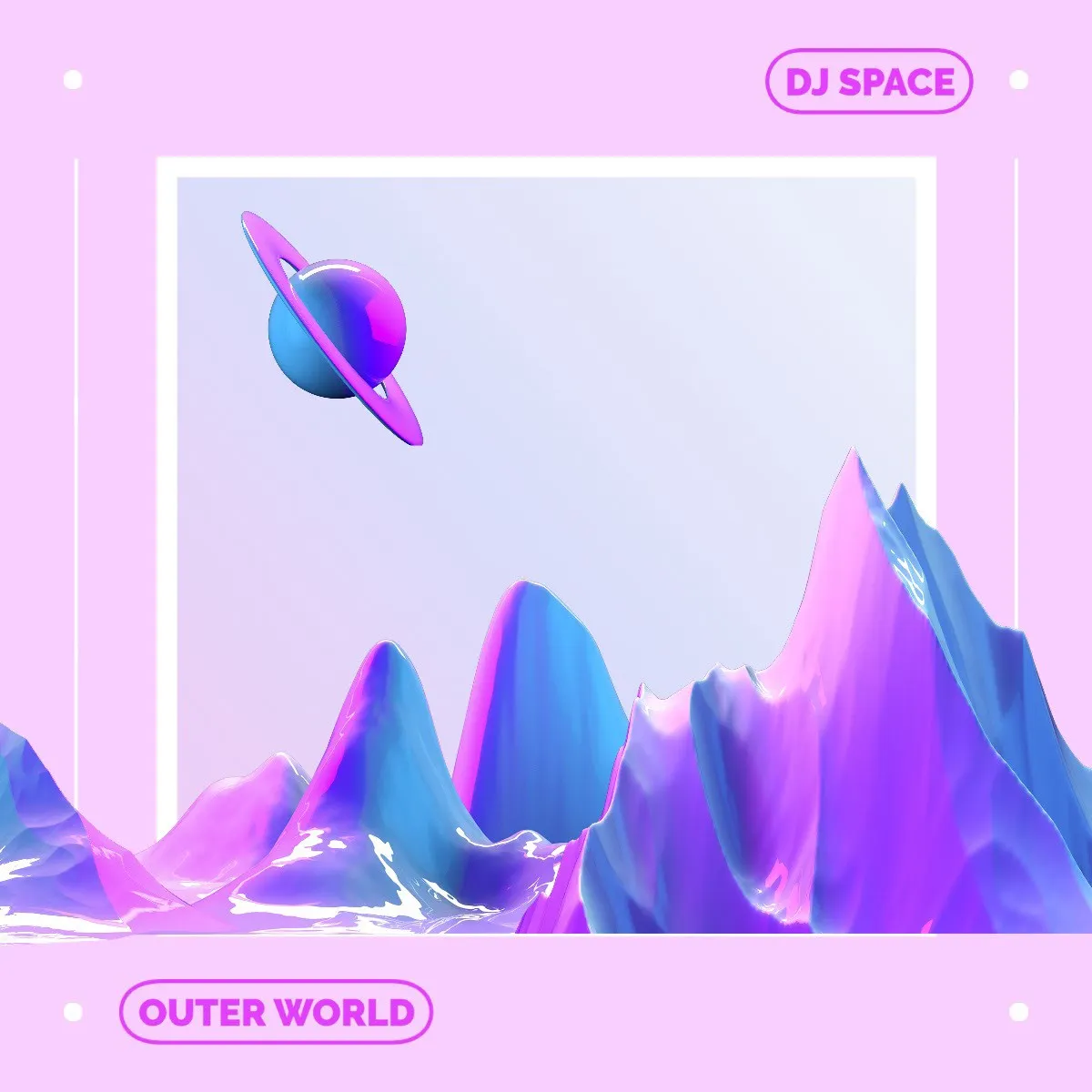 Pink Blue DJ 3D Galaxy Album Cover